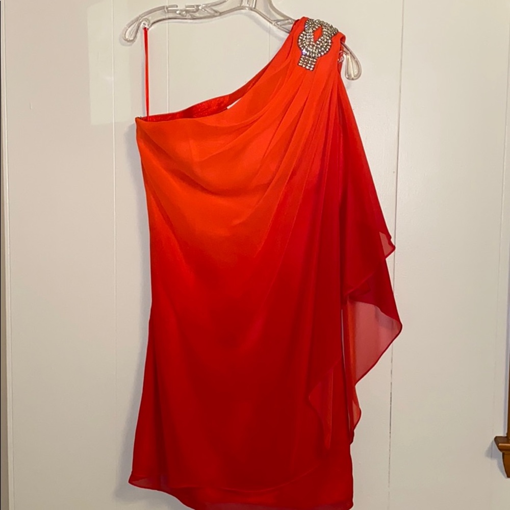 Ombré One Shoulder Cocktail Dress by Caché